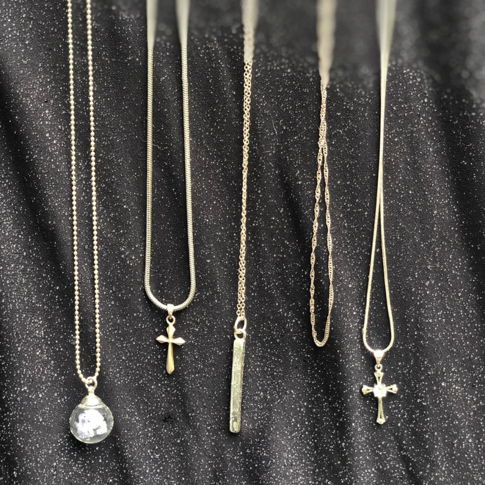 5 Sterling Silver necklaces